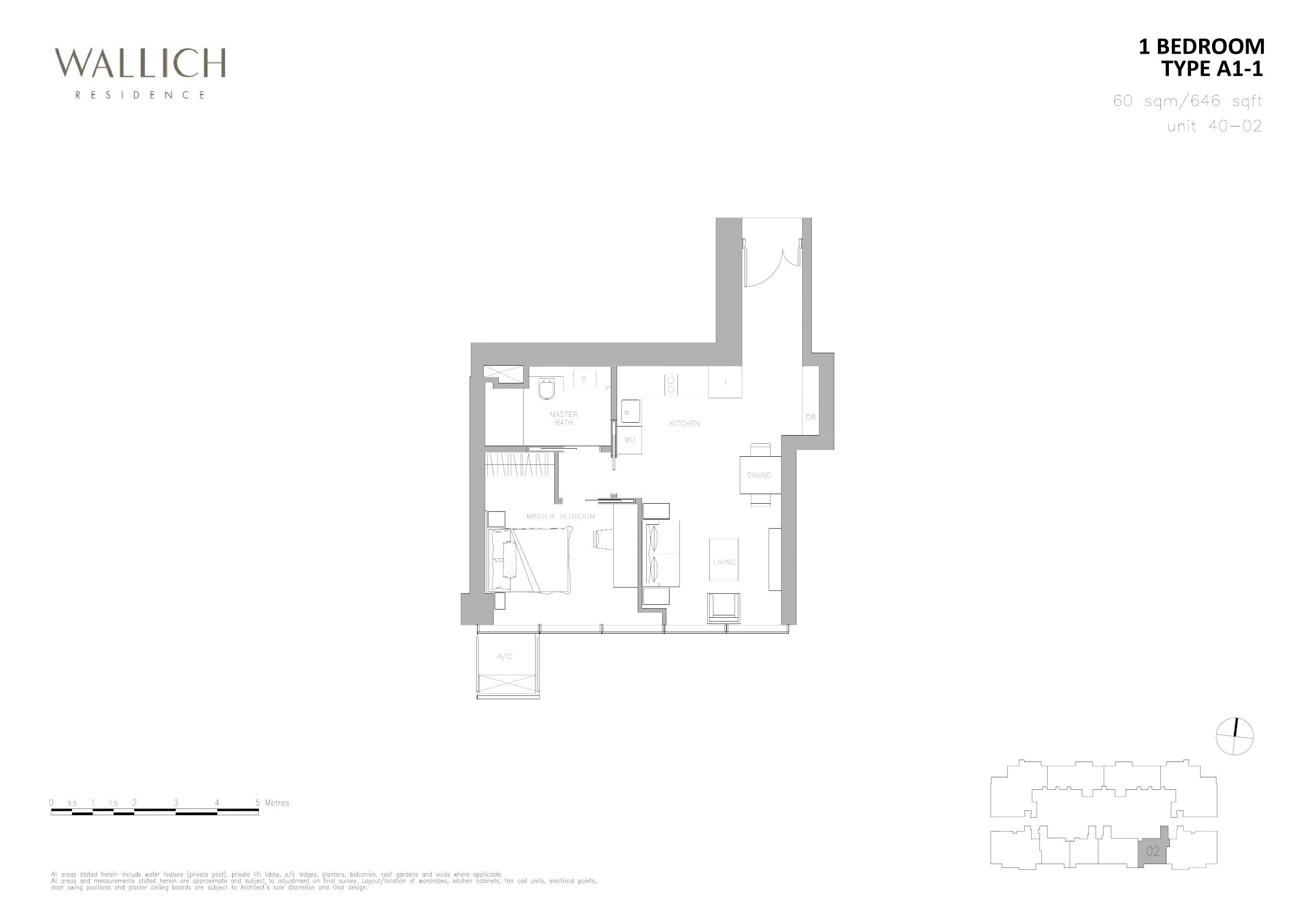 Wallich Residence 1 Bedroom Floor Plan 1