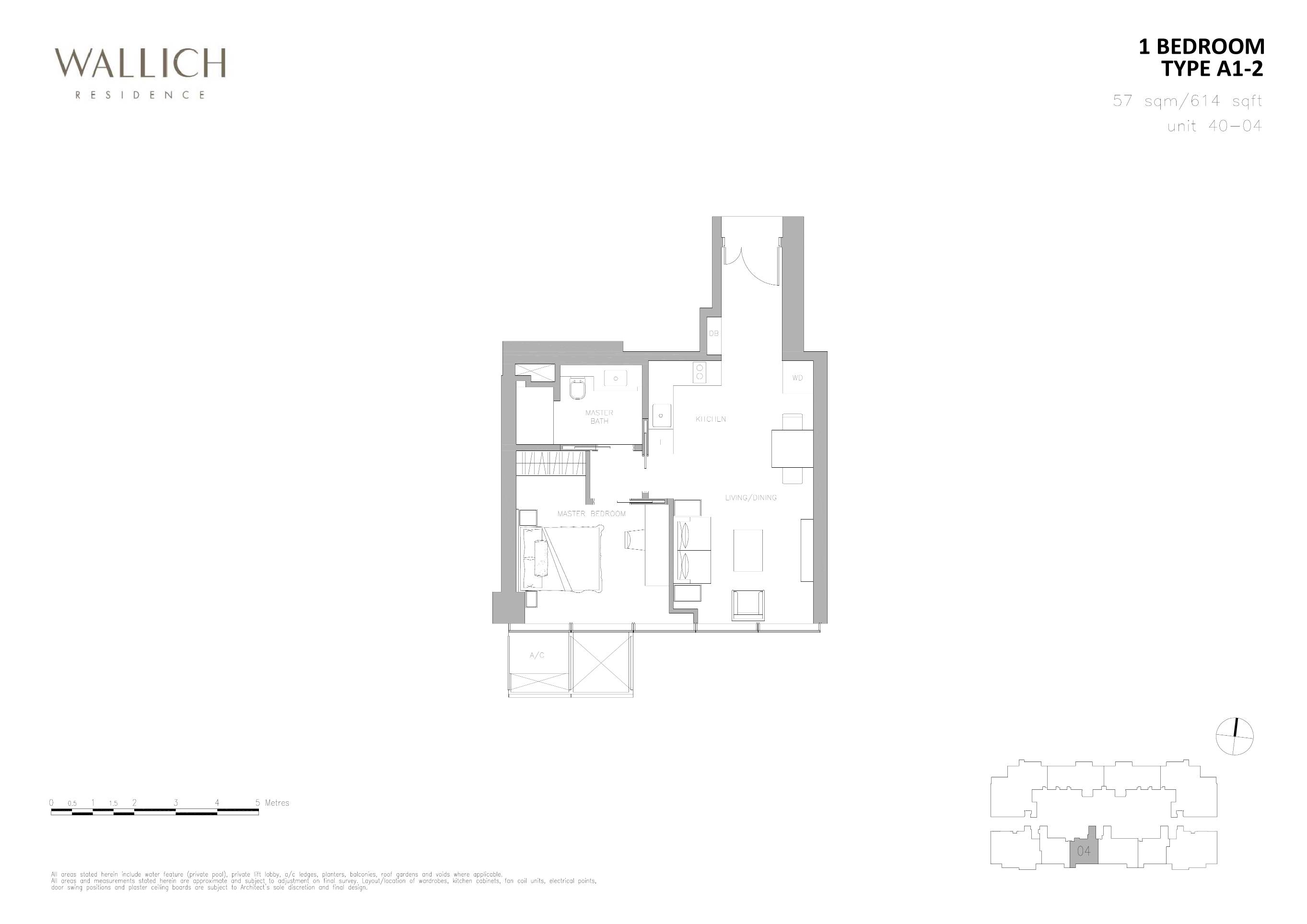 Wallich Residence 1 Bedroom Floor Plan 2