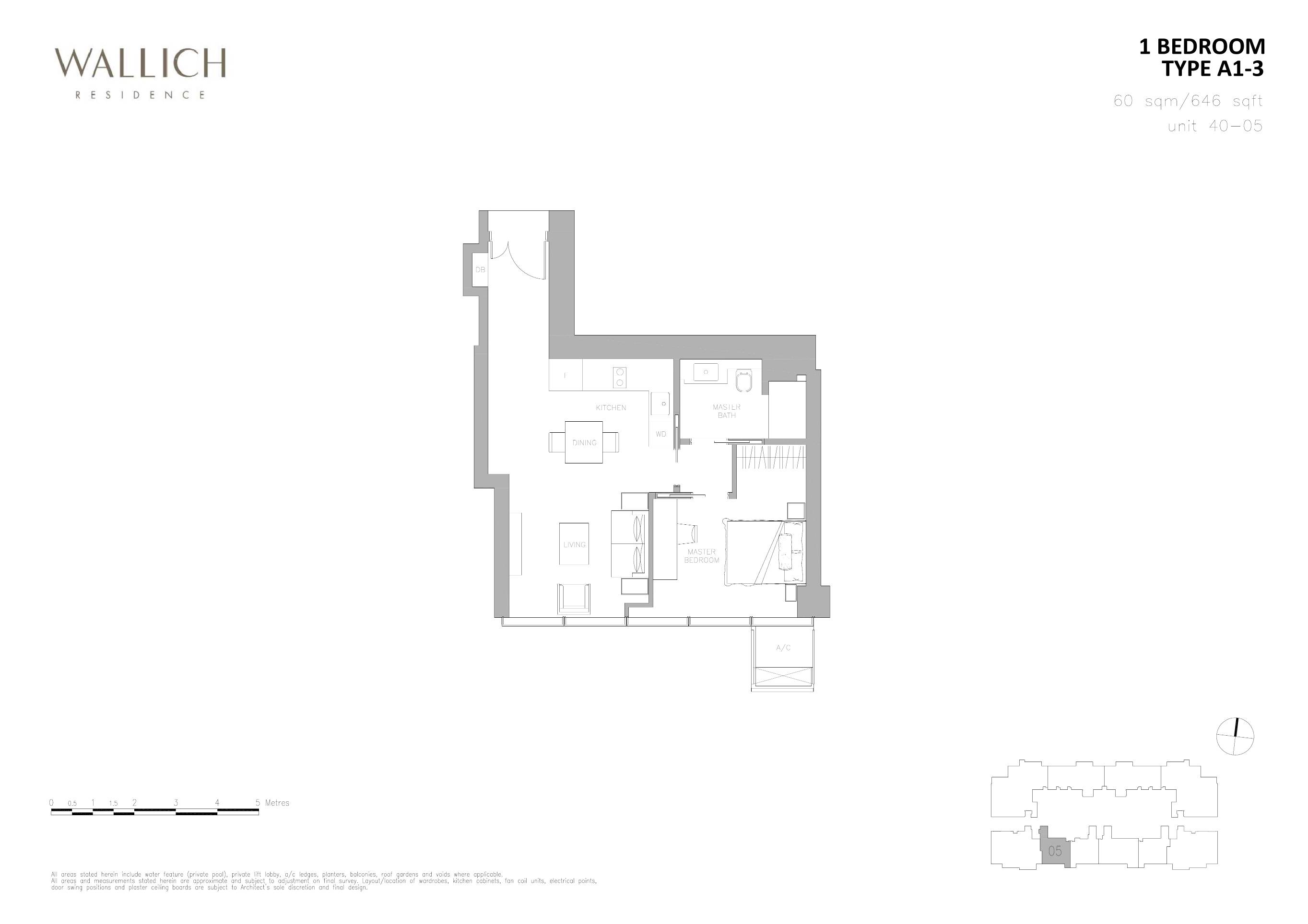 Wallich Residence 1 Bedroom Floor Plan 3