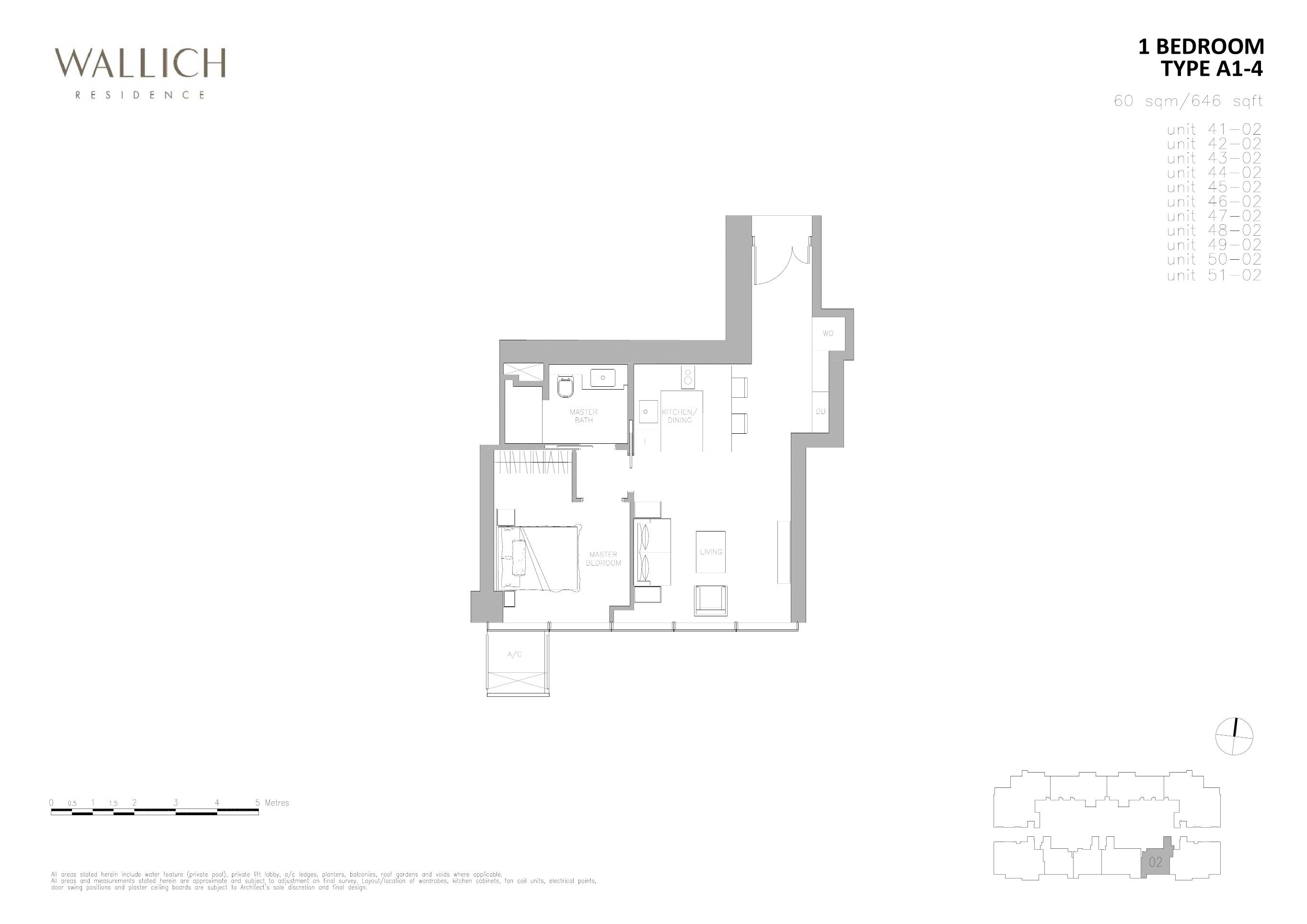 Wallich Residence 1 Bedroom Floor Plan 4