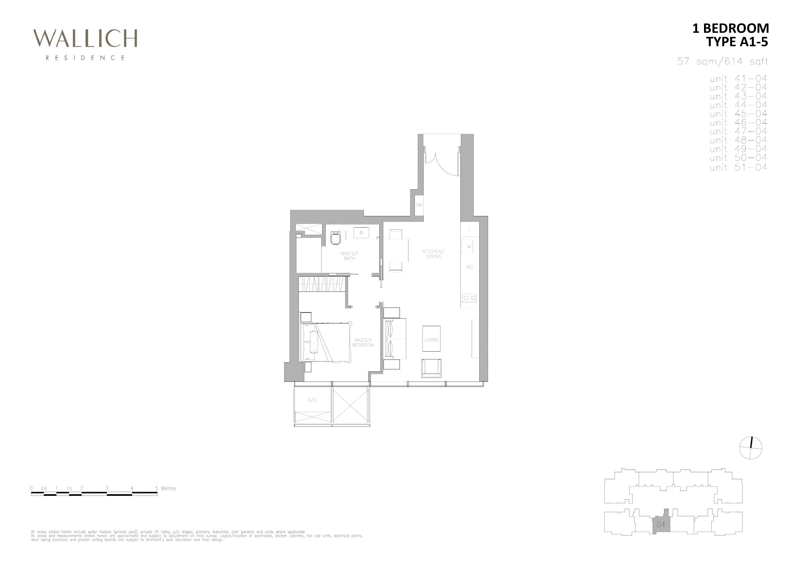 Wallich Residence 1 Bedroom Floor Plan 5